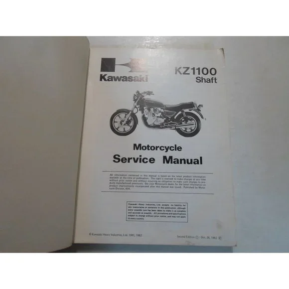 1981 1983 Kawasaki Kz1100 Shaft Motorcycle Service Manual Worn Faded Cover Oem X